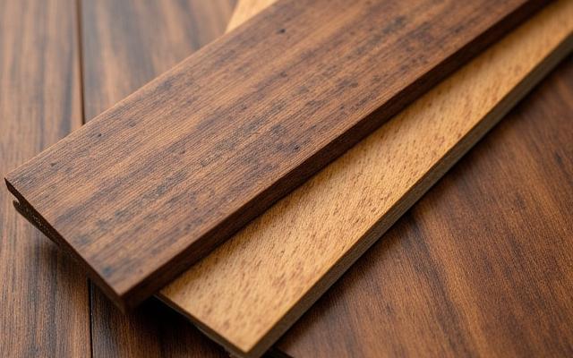 Différentes essences de bois précieux comme le noyer, le chêne et le teck