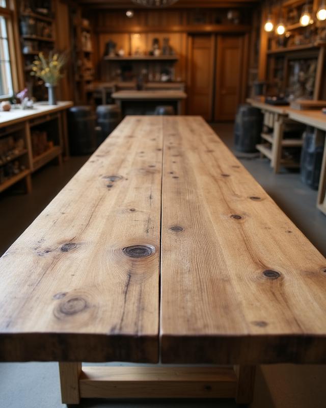 Table de monastère en chêne massif du XIXe siècle